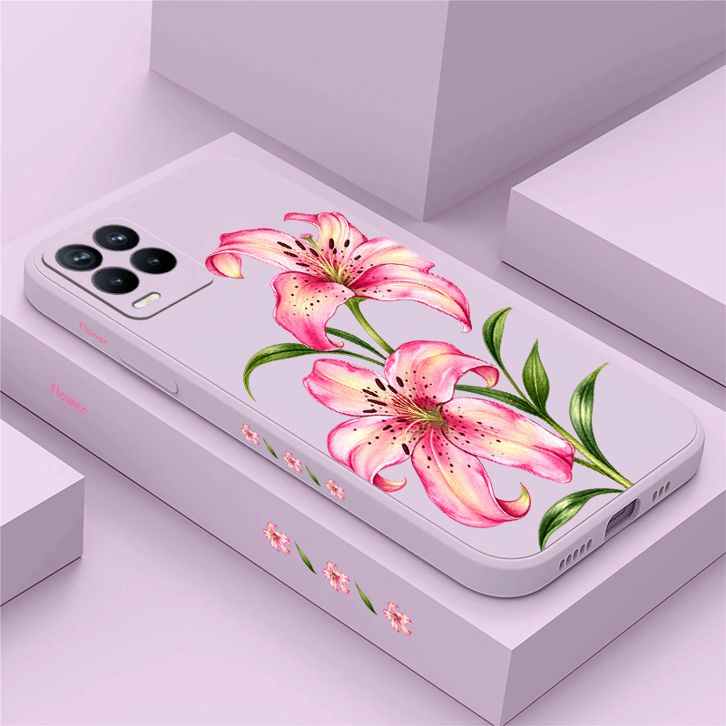 Realme Note 50 - Rosa Blumen Hülle für OPPO Realme