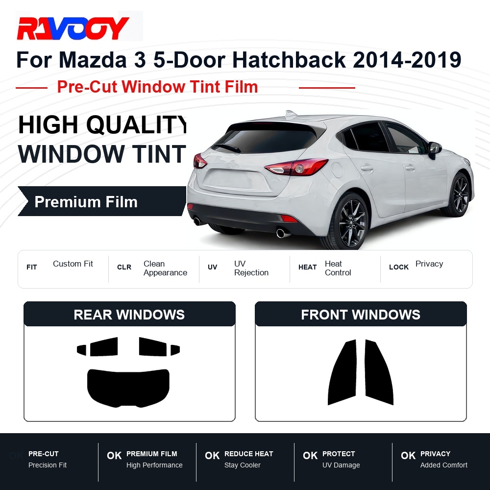 Privacy Screen Protector - Premium-Fensterfolie für Mazda 3 5-Türer Schrägheck