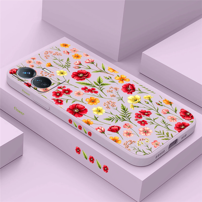 Vivo Y28 - Bunte Blumen-Handyhülle für Vivo Y400 Y200