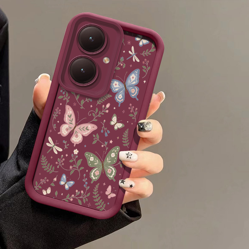 Vivo Y28 - Bunte Schmetterlings-Handyhülle für Vivo Y21 Y21S