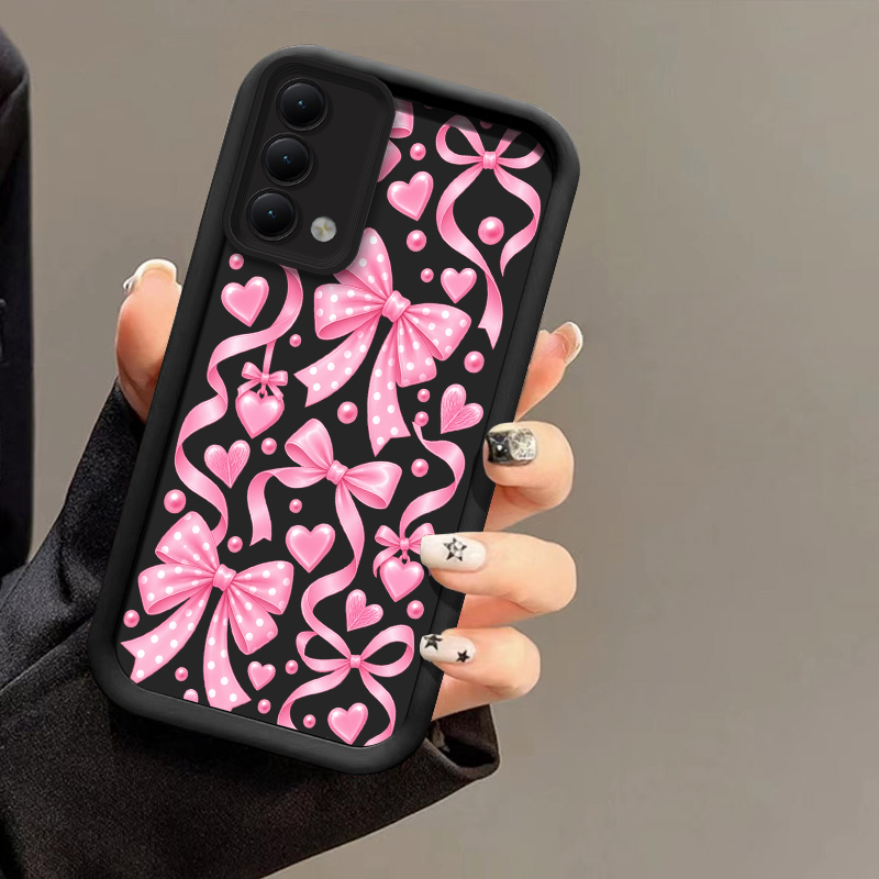 Realme C67 - Handyhülle mit Schleifen- und Blumenmuster für