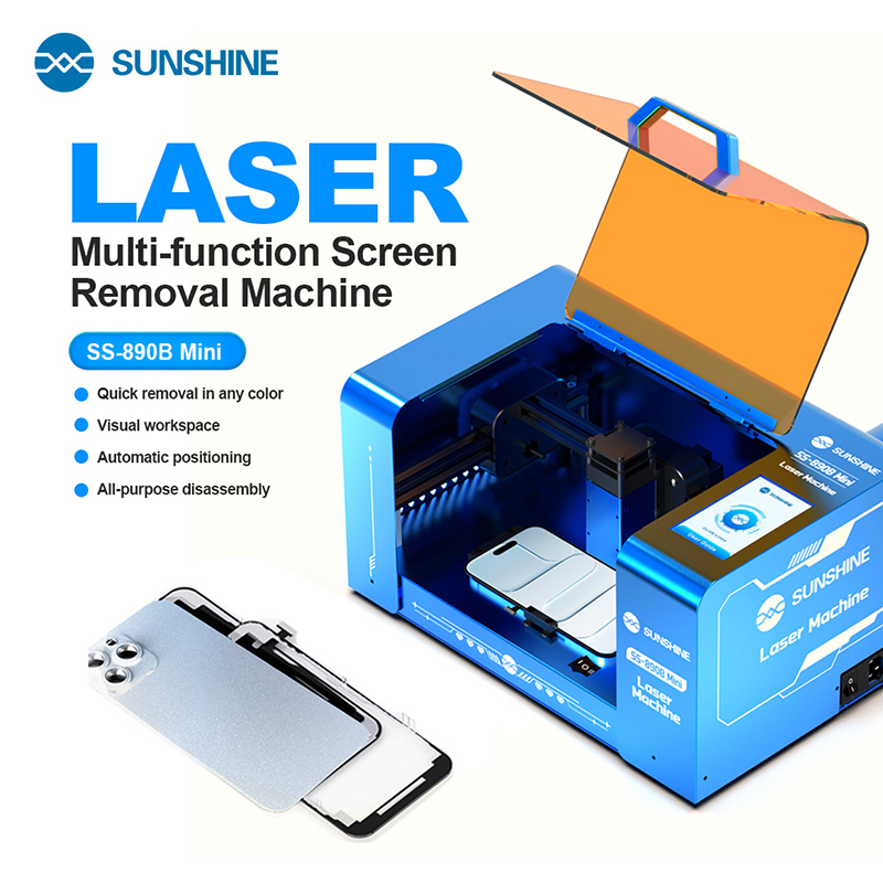 Screen Protector Cutter - Die Mini-Lasersieb-Entfernungsmaschine SUNSHINE SS-890B kann hinteres